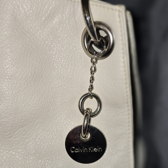 Calvin Klein White Leather Hobo Bag